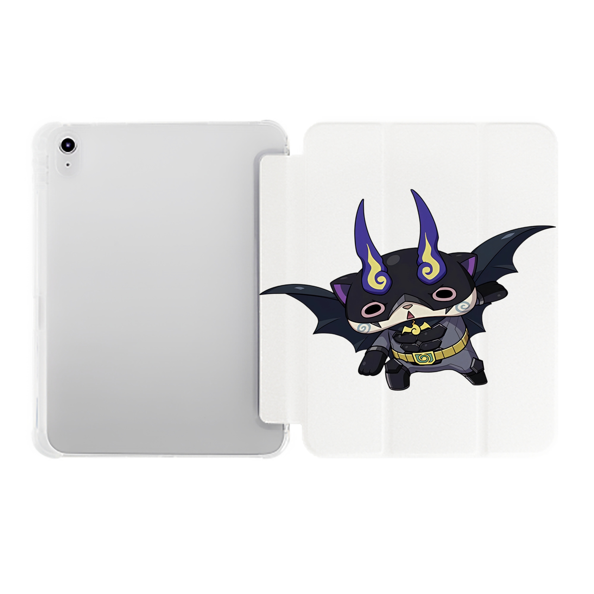 （画像用） 妖怪ウォッチ Yo-kai Watch IPad ケース ペン収納付き 三つ折りスタンド PUレザー×シリコン 対応機種9.5/10.5/10.9インチ